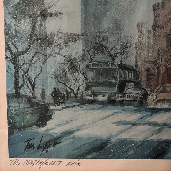 💙Vintage Signed Tom Lynch “The Magnificent Mile” Fine Art Lithograph Print💙 - Picture 9 of 12